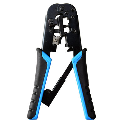 Pinza para Crimpear Plug Modular RJ45/RJ11/RJ12 - Corta y Pela, c/Trinquete, Negro-Azul, 180568 BROBOTIX Pinza para Crimpear Plug Modular RJ45/RJ11/RJ12 - Corta y Pela, c/Trinquete, Negro-Azul, 180568 BROBOTIX